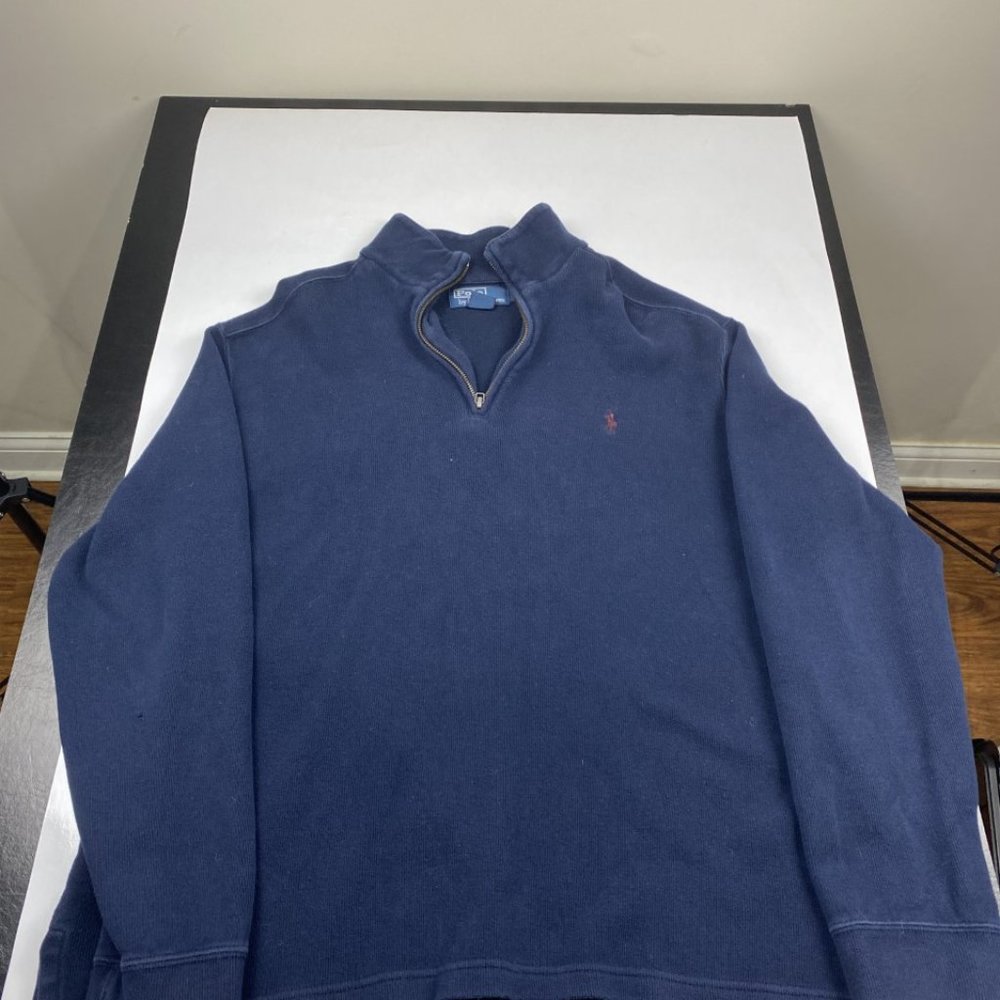 Large Ralph Lauren Quarter-zip Sweater - Navy Blue